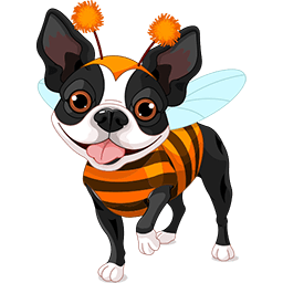 Bumblebee Boston Terrier Emoticon