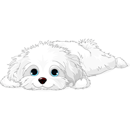 Resting Puppy Maltese Emoticon