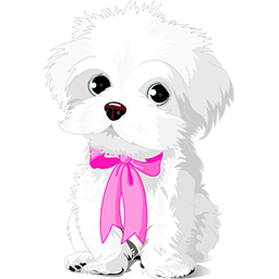 Pink Bow Maltese Emoticon